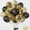 Yiran Luftballons 70.Geburtstag Deko,15 Stück 70.Geburtstag Junge Mädchen Schwarz Gold Deko, Happy Birthday Ballons Schwarz Gold Deko, Deko 70.Geburtstag Konfetti Luftballons, Birthday Party Deko