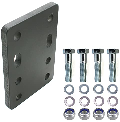 Piastra adattatore universale per regolazione dell'altezza 4 x 90 del gancio di traino per sfere a 2 fori 90 mm AHK-Bock (4 x 45 mm con set di viti 4 x M16, per 2 fori 90 mm AHK-Bock)