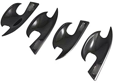 JORAsa Für Mazda 3 M-HYBRID 2019–2020, schwarz, glänzendes Karbonfaser-Muster, seitliche Smart-Türschüssel-Abdeckungen, Zierleisten, Auto-Trim-Zubehör, Schutzaufkleber-Kits