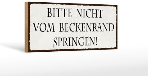 FEMER Holzschild Hinweis 27x10cm Nicht vom Beckenrand springen