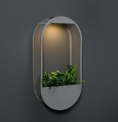 Noma Maceta de Pared Ovalada Solar Gris, 50 cm