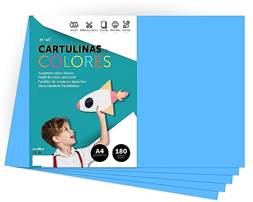 Farbkarton, A4-Farbkarton, intensive Farben, 180 g, für Bastelarbeiten, Drucken Sie Ihre Dokumente und kreativen Designs, Farbblätter A4 · m-office (50 Blatt, Türkis)