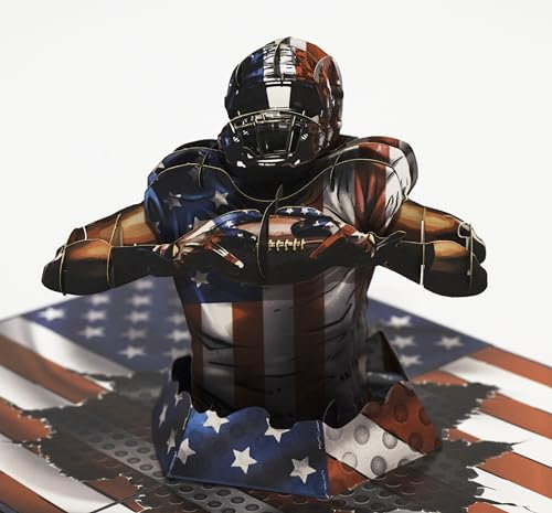 PQDGlobal 3D-Popup-Karte des American Football Spielers, Papierkunst & Handwerk, Grußkarte, Geburtstag, Jahrestag, Weihnachten, Vatertagskarte, handgefertigtes Geschenk für Ihn, Männer, Vater, Sohn,
