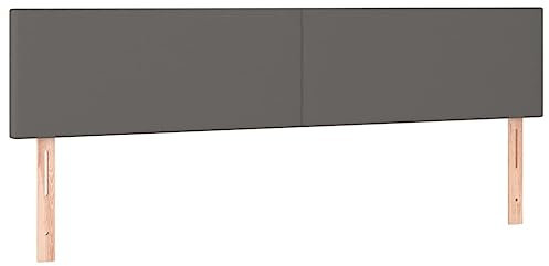 vidaXL 2X Kopfteil Betthaupt Polsterkopfteil Bettkopfteil für Bett Bettgestell Bettrahmen Schlafzimmer Bettzubehör Grau 100x5x78/88cm Kunstleder