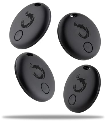 tag8 Dolphin Smart Tracker Pro Bluetooth Item Finder, iOS & Android Compatible, Replaceable Battery, IP67 Waterproof, Find your Keys, Remotes, Luggages, Suitcases, Wallets, Bags - Pack 4