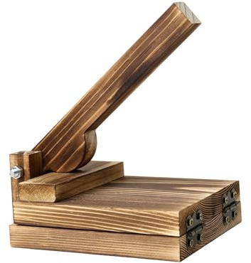 F Fityle Holz-Tortilla-Presse, Knödelmacher, multifunktionales Mais-Tortilla-Presswerkzeug, mexikanischer Tortillera-Presser für Picknick, Quadrat