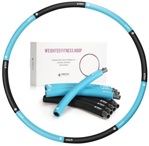 FEECCO Hula Hoop Reifen Erwachsene - hullahub Reifen zum abnehmen - 1 kg Blau und Schwarz
