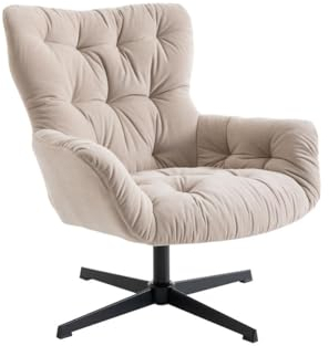 Vente-unique-Drehsessel - Stoff - Beige - Ophelie