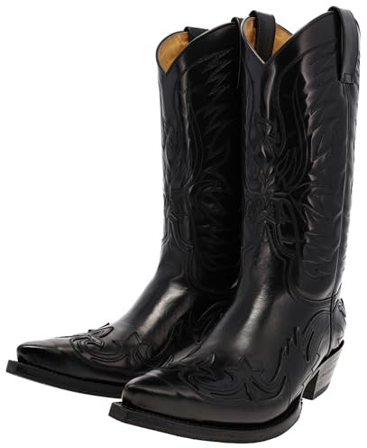Sendra Stivali da cowboy da uomo 3241 Cuervo Nero Stivali western, Nero , 43 EU