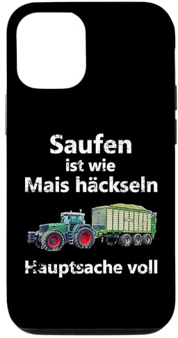 Hülle für iPhone 15 Landwirt Landwirtschaft Mais häckseln Alkohol Bier saufen