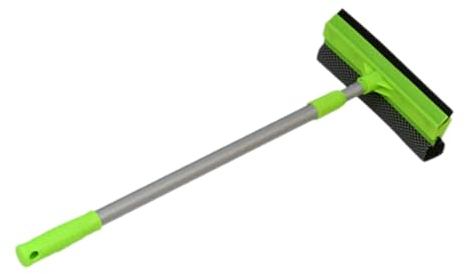 perfk Limpiador de Ventanas 2 en 1 con Mango Largo, Cepillo de Limpieza Profesional Ajustable para Puerta de Ducha de Vidrio, hogar