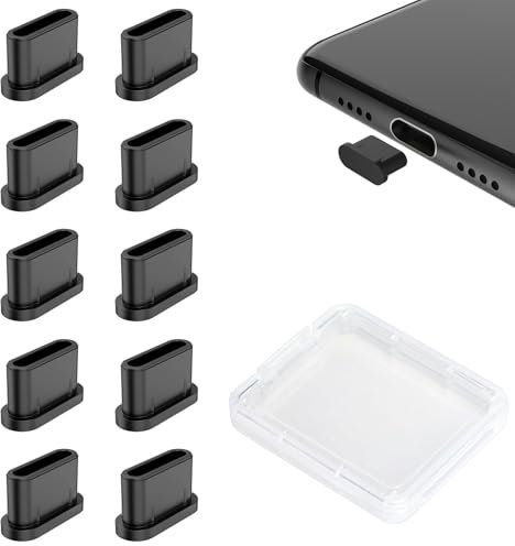 Fsttre USB-C Staubschutz-Stöpsel Set, 10 Stück Schutzkappe Aus Silikon, Kompatibel Mit Samsung Galaxy, Google Pixel, Xiaomi Redmi, Airpods Und Weitere Typ-C Geräte, Staubschutz Stecker