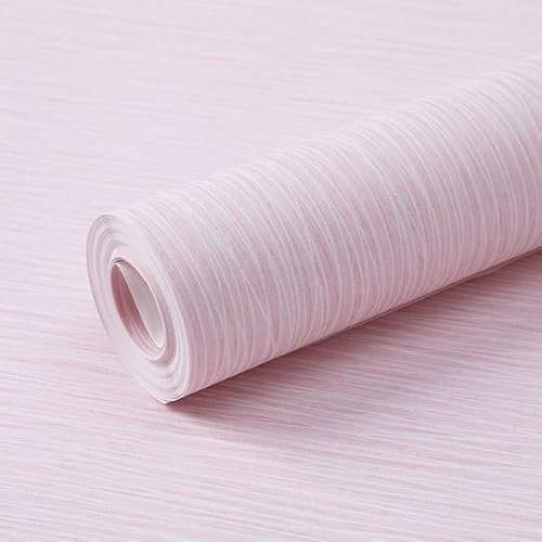 Snewvie Plain Textured Wallpaper Pink Shabby Chic Striped Wallpaper Covering Wardrobes Bedroom Living Room DIY Refurbished Removable Thick Non-Woven Wallpaper