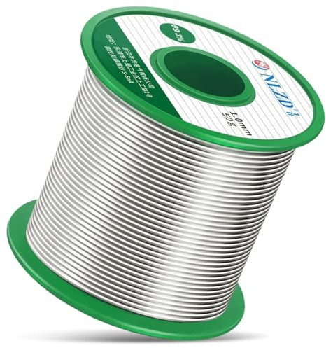 Solder Wire, 1mm Lead Free Solder 50g, Sn99.3 Cu0.7 Soldering Wire with Flux, Low Melt Rosin Core Solder Wire for Electrical Solder Components Repair and DIY, Electrical Soldering