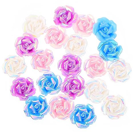 SEWOART 20stücke Rosenblüten Zubehör Für Handyhüllen Dekoration Hochwertige Harzblumen Gemischte Farben Für Schmuckherstellung Und Bastelprojekte