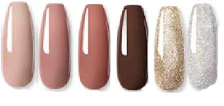 Madenia Gel Nail Polish Set, 6 Color Coffee Gel Polish Set Soak-Off UV/LED Nail Polish Gel for Nail Art Salon DIY Home, 8.5ML