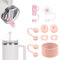 AUAUY Juego de Accesorios para Vasos Stanley, 2PCS Tapas con Pajita, 6PCS Tapones de Silicona A Prueba de Fugas, 1 Funda de Silicona ara 40Oz y 30Oz Stanley Cup Accesorios, (Taza No Incluida, Rosa)