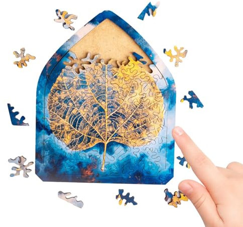 Unique Piece Puzzle, Adult Puzzle Challenge, Teenager Wood Puzzle, Natural Wood Jigsaw, Creative Brain Game, Adult Puzzle Set, Adult Wooden Puzzles, 74 Unique Irregular Shapes for Teenagers