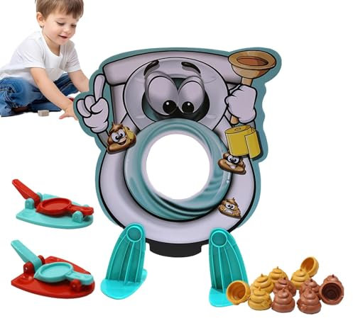 Poop Game Poo Games for Kids Poop Shoo t Game Toy Shoo t Poop Toy Funny Toilet Games Novelty Toilet Poop Game Toys for Kids Include 12 Poops, 2 Launchers and A Sticker