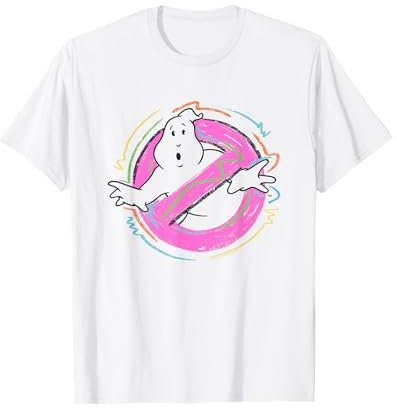 Ghostbusters Colorful Group Shot Sketch Big Chest Poster T-Shirt