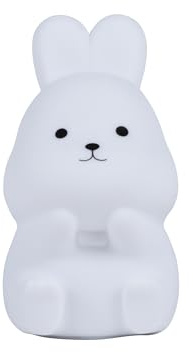 Winkee Mini Nachtlicht Kinder Bär, Touch Stilllicht 7 Farben, USB wiederaufladbar, BPA-freies Silikon, Baby Kinderzimmer Geschenk (Hase)