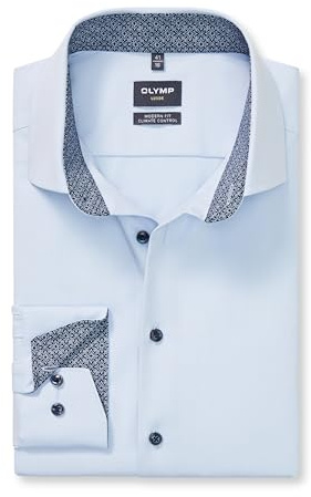 OLYMP Herren Businesshemd Regulär 134284 | Hemd, Manschette, Modern Fit, 64%Baumwolle/27%Polyester/9%Elasthan