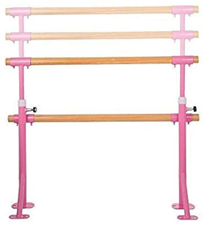 Ballett Barre Bar, Doppel Ballettbar, tragbare Fitness -Gymnastik Barre, Böden -Haus -Tanzhalterung, einstellbar (Größe: 1,5 m)