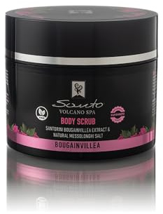 Santo Volcano Bougainvillea Körperpeeling mit Messolonghi-Salz, 200ml, Vegane Naturkosmetik