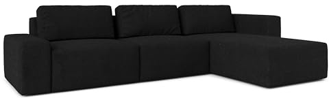AXLIVING Couch XXL L Form Arkleton Ecksofa Schwarz 360cm – Modern R
