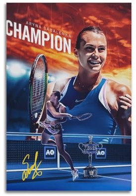 LUFPOTH Aryna Sabalenka Poster, Wandkunst, ästhetisches Cover-Poster, Designgemälde für Wohnzimmer, Schlafzimmer, 60 x 90 cm, ungerahmter Stil