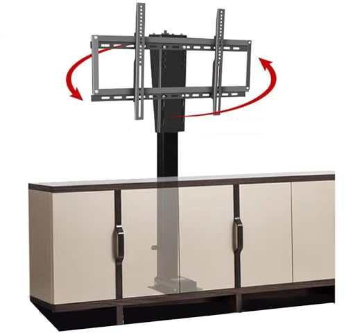 Rotation Manuelle À 360° vers La Gauche Et La Droite, Support De Plancher TV, Ascenseur TV Électrique Télescopique, Convient Aux Écrans LED De 26 À 70 Pouces, avec Charge De 60 Kg/132 LB