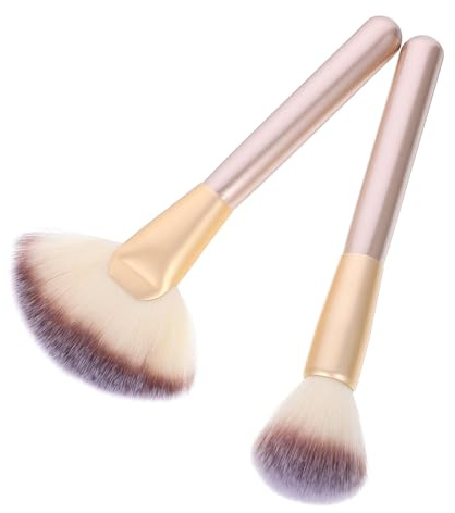 HONITANO Fan Shaped Makeup Brush for Face Powder Blush Highlighter Nose Shadow Applicator Soft Facial Brushes for Amateur and Professional Use
