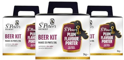 St Peter's Plum Porter Beer Kit 5% ABV 3 x 3kg | Brewed with damson and blackcurrant, followed by the distinctive fruitiness of plum in both flavour, giving the beer a.