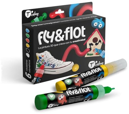 DEPINCOR T'colors Fly&Flot Rotulador Volumétrico 3D, Pack de 6, Multisuperficie, Sin Calor, para Niños