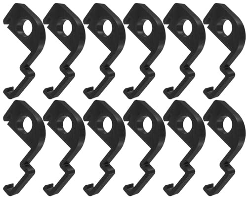 MUCKLILY 12pcs Trash Can Lid Gap Opener Clips for Recycling Bin and Outdoor Waste Container, Black Pla Material with High Compatibility and Sturdy Construction, for Indoor Kitchen Use