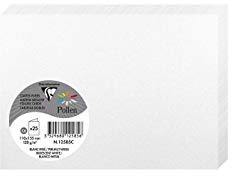 Clairefontaine 12585C - Packung mit 25 Umschläge Pollen, gefaltet, Format C6 11x15,50 cm, 210g, ideal für Ihre Einladungen und Korrespondenz, Weiß Perlmutt, 1 Pack