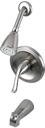 Kingston KB5538YL Single-Handle Tub and Shower Faucet, Brushed Nickel