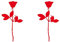 GreenIT Rose 10cm Auto Fenster Spiegel Aufkleber Tattoo die Cut Decals Vinyl Selbstklebende Deko Folie Depeche Mode (2 Stück rot)
