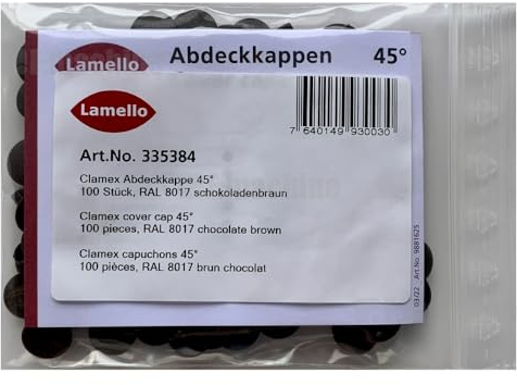 Lamello Clamex Abdeckkappe 45°, RAL 8017 schokoladenbraun 100 Stk