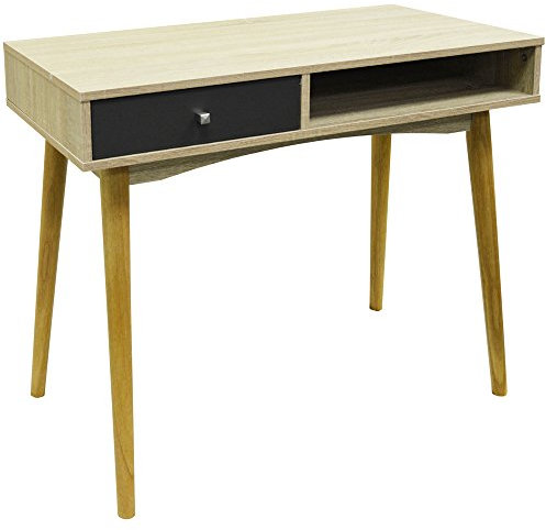 WATSONS INDUSTRIAL - 1 Drawer Office Computer Desk/Dressing Table - Oak/Grey