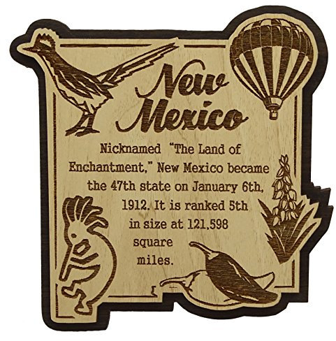 Printtoo USA New Mexico State Map Wooden Magnet Souvenir Fridge Magnet Gift