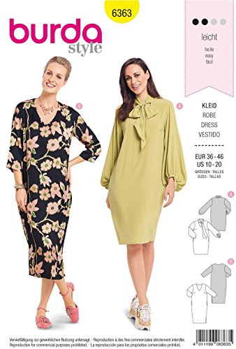 Burda Style Sewing Pattern B6363 Misses' Dress