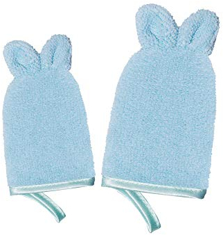Waschhandschuh Set 2er Mit Tiermotiv Hasenohren – Wiederverwendbare Duschhandschuhe Für Babys, Kinder & Erwachsene – Waschbar, Hipoalergiczne, Ideal Zum Selbständigen Waschen