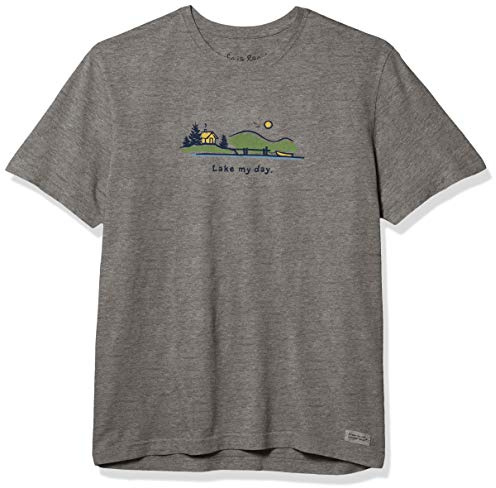 Life Is Good Vintage Crusher T-Shirt Lake My Days Uomo Crusher Tee Vintage: Outdoor Unisex - Adulto