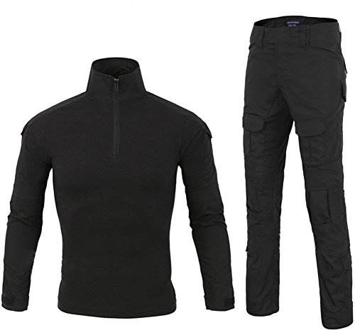 LANBAOSI Treillis Militaire Homme Chemise Manches Longues et Pantalon BDU | Treillis BDU Camouflage avec Chemise Manches Longues et Pantalon, Adapté au Paintball, Chasse, Tir et Loisirs Extérieurs
