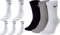 Nike 8 Paar Herren Damen Socken Lang Weiß oder Schwarz oder Weiß Grau Schwarz Set Paket Bundle, Größe:46-50, Farbe:weiß weiß/grau/schwarz