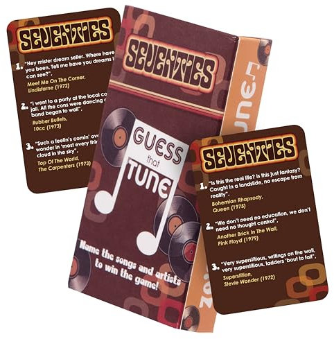 Boxer Gifts Seventies Guess That Tune Musik-Quiz-Spiel | Name 70's from The Lyrics | Großer Spaß für Partys | Über 150 Songs