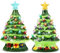 Joiedomi - Set di 2 alberi di Natale in ceramica da 17,8 cm (1 design a forma di caramella e 1 confezione regalo), albero di Natale preilluminato con stella extra e lampadine