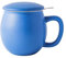 Yundu - Tazza da tè in porcellana con infusore e coperchio, 350 ml, colore: Blu opaco