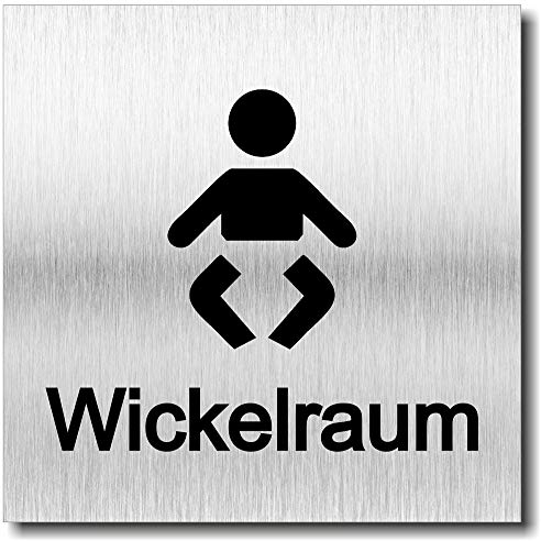Türschild Wickelraum UV Druck 12 x 12cm - 3mm Aluverbund - Made in Germany Art.Nr. 2147